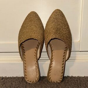 Crown & Ivy Tan Woven Mules